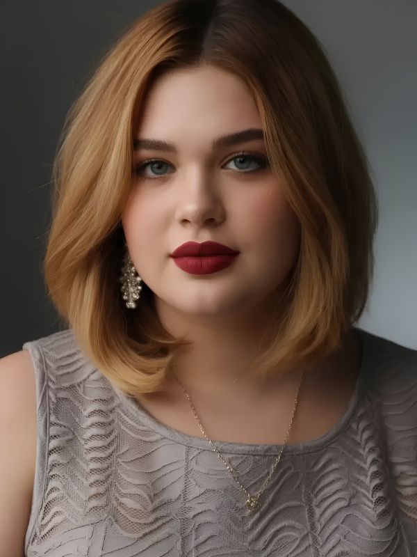 Angled Collarbone Bob for Double Chin