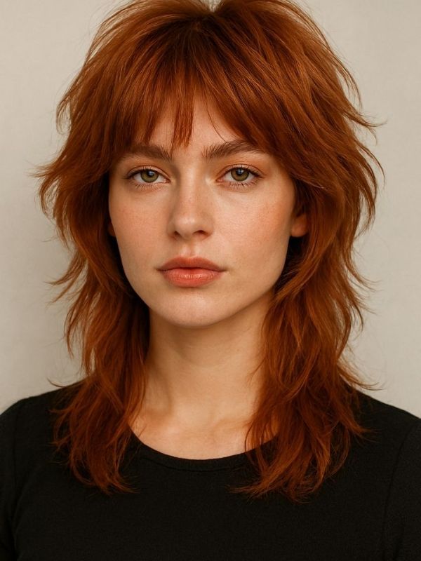 Collarbone Medium Mullet Cut Women