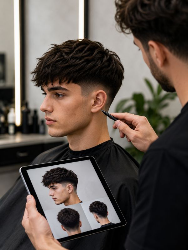 Communicating the Perfect Low Taper Fade with Textured Fringe