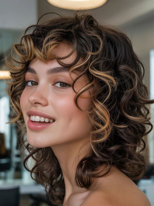 Curly Modern Mullet Cut Women – Defined Texture