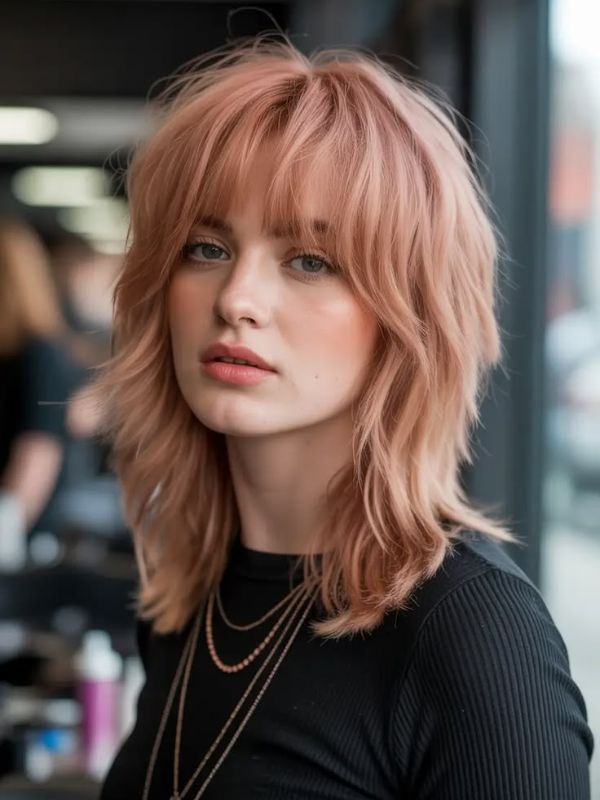 Curtain Bangs Modern Mullet Cut Women