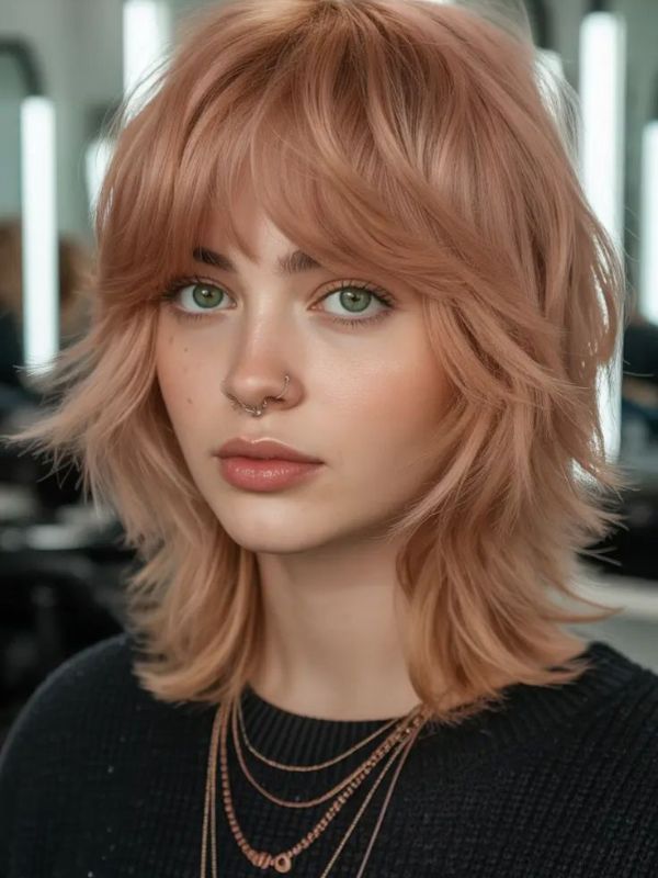 Feathered Medium Mullet Cut Women