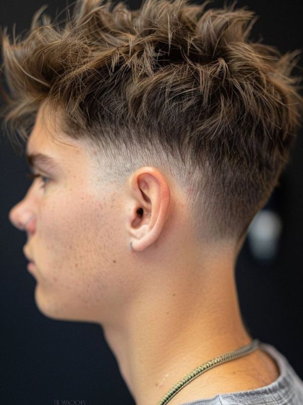 Low Skin Taper Fade with Textured Fringe