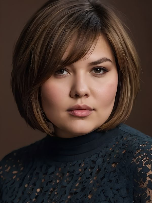 Medium A-Line Bob for Round Face