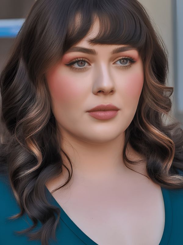 Medium-Length “S-Curl” Layers for Round Faces