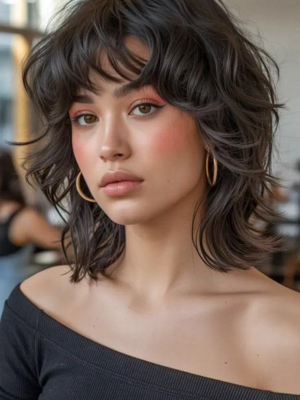 Modern Shaggy Mullet Woman – Textured Volume