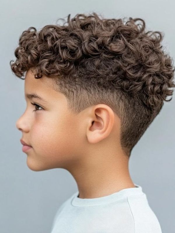 Modern kid mullet curly