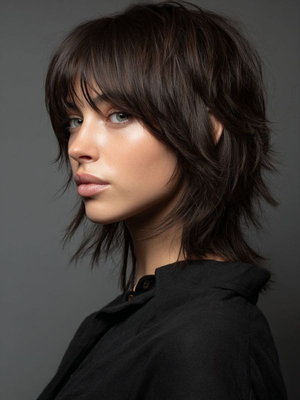 Razor Cut Modern Shaggy Mullet Woman – Edgy Finish