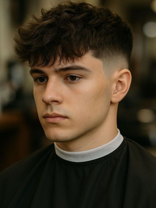Side-Swept Taper Fade with Textured Fringe
