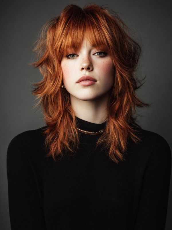Voluminous Shaggy Mullet Wolf Cut