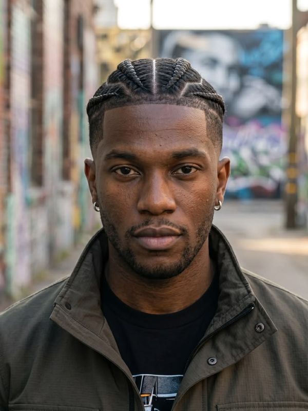 High Taper Fade with Cornrows