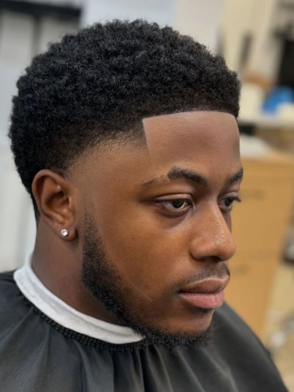 High Taper Fade with Temple Curve