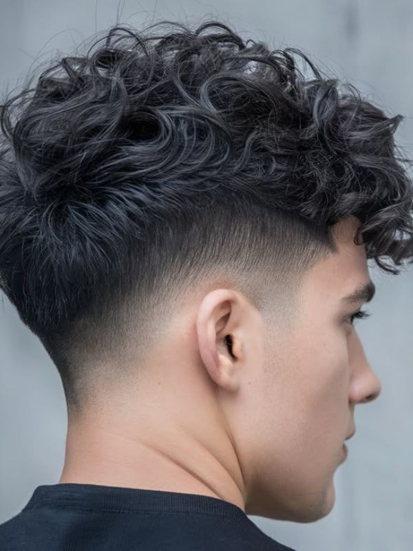 Layered Curly Taper Mullet
