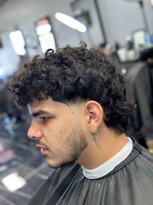 Loose Curl Taper Mullet