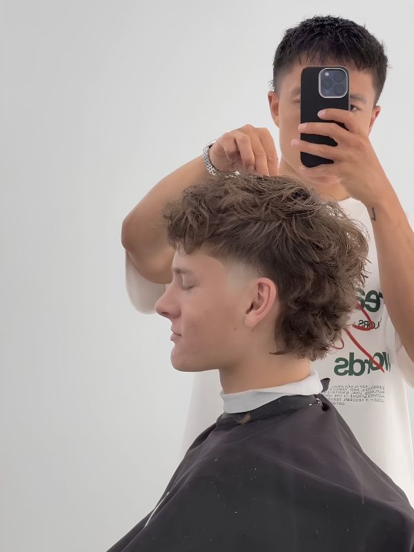 Burst Fade Curly Hair