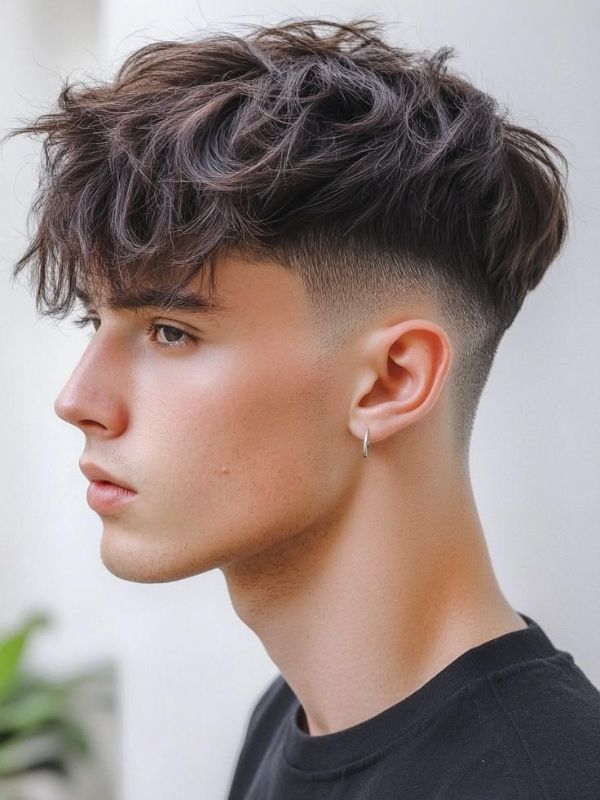 Fluffy Style with Low Taper Fade