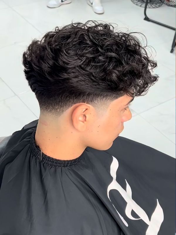 French crop taper fade haircut curly hair