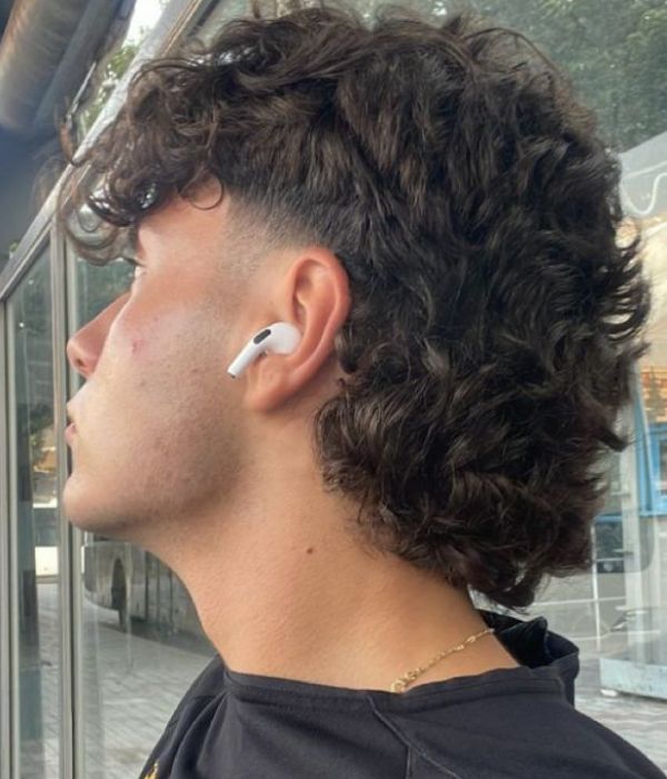 High Fade Curly Mullet