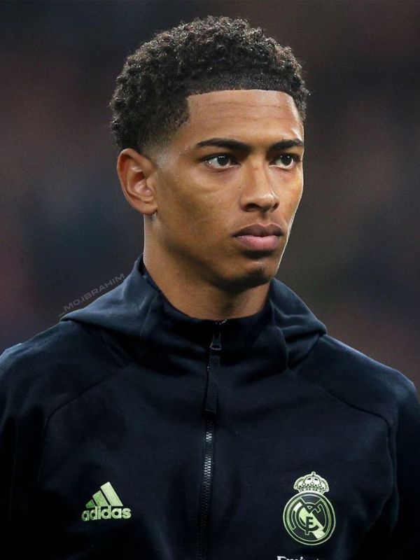 Jude Bellingham – Short Afro Taper Fade with Line Up