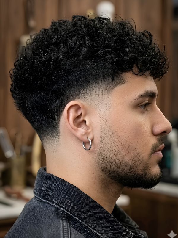 Low Fade with 3B Curls