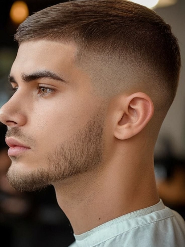 12 Guard Buzz Cut Straight Hair with a Classic Finish