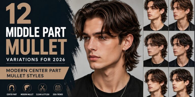 12 Middle Part Mullet Variations for 2026 Modern Center Part Mullet Styles