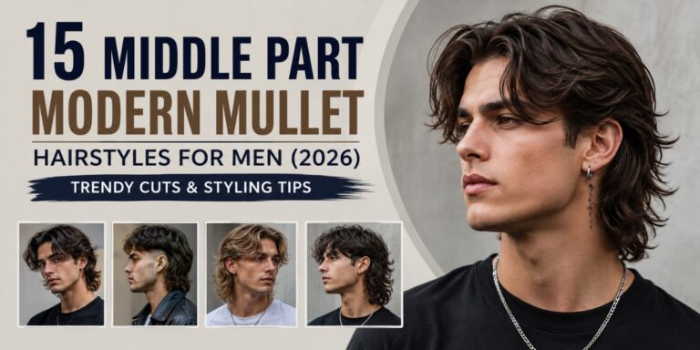 15 Middle Part Modern Mullet Hairstyles for Men (2026) Trendy Cuts & Styling Tips