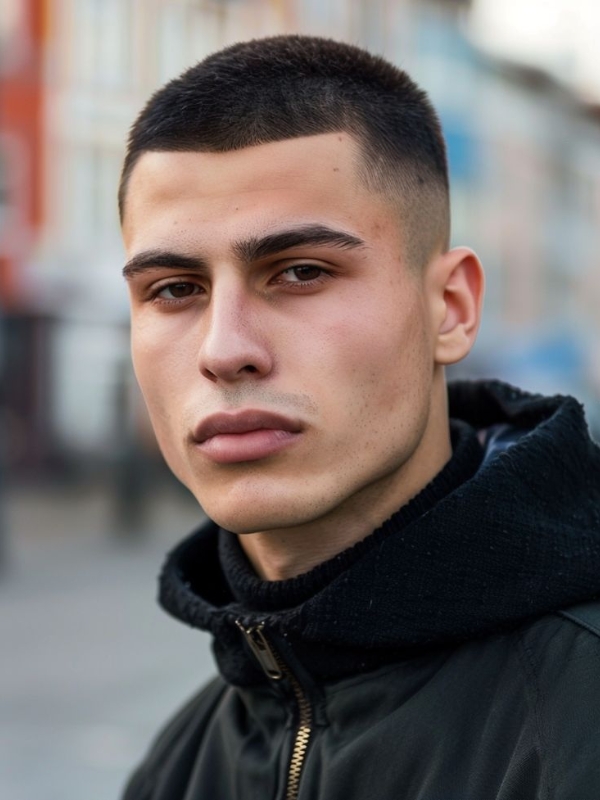 4 Guard Buzz Cut Black Male for a Sharp and Confident Style