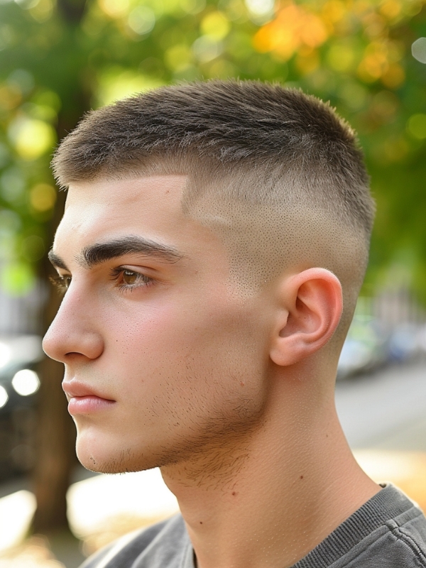 4 Guard Buzz Cut Fade for a Clean and Modern Finish