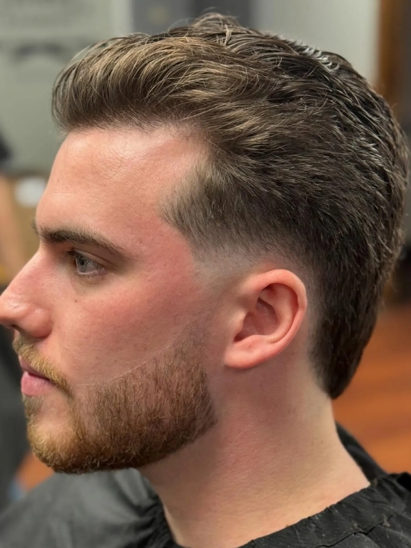 Beard Blend Burst Fade Slick Back