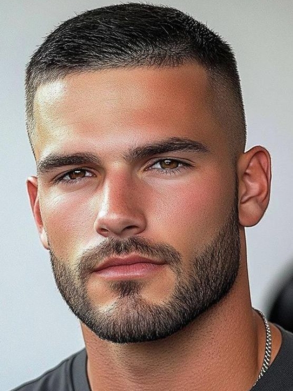 Buzz Cut Fade with Beard for a Bold and Masculine Look