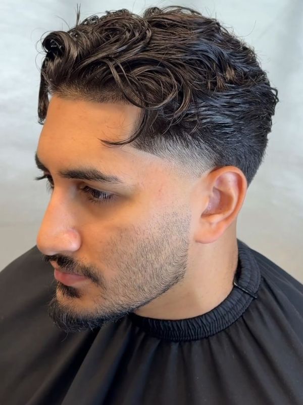 Comb Over Burst Fade Undercut