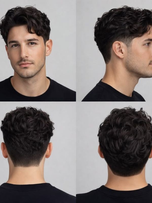 Comb-Over Wavy Burst Fade