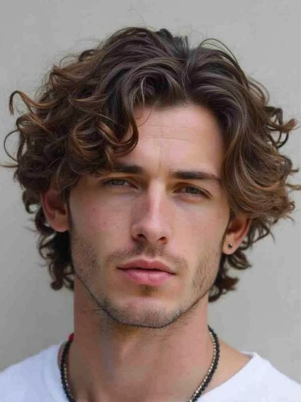 Curly Middle Part