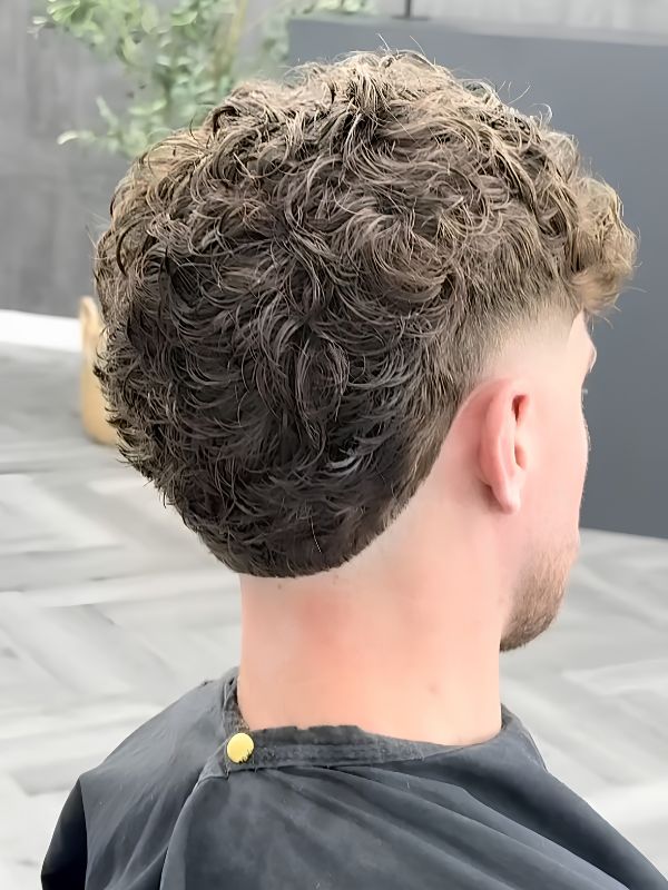 Curly-Wavy Burst Fade