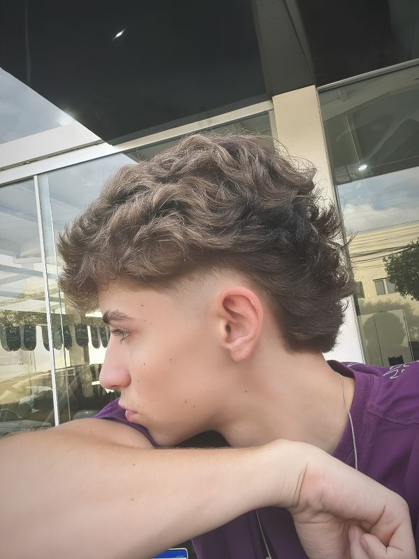 Faux Hawk Wavy Burst Fade