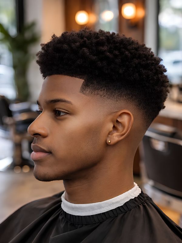 High Taper fade with Afro