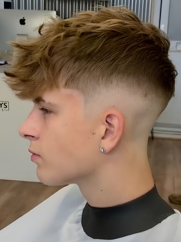Long Fringe Low Taper Fade