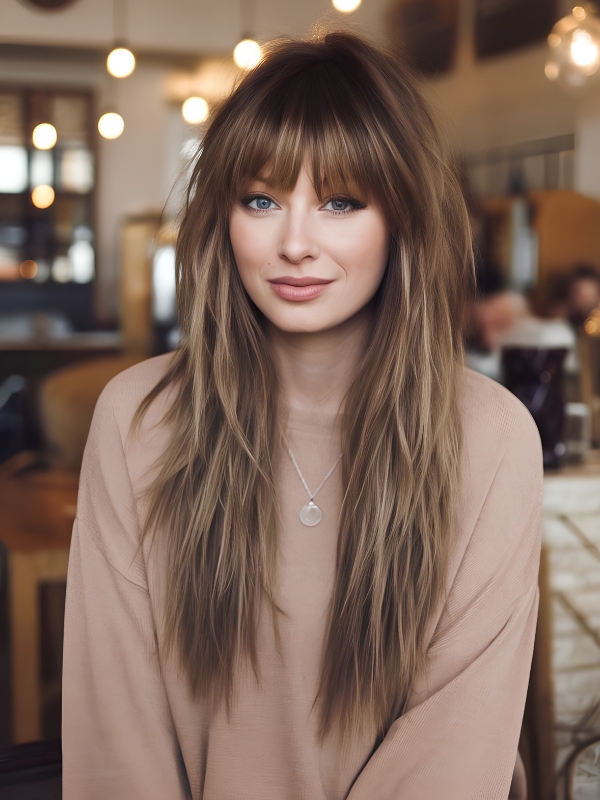 Long curtain bangs