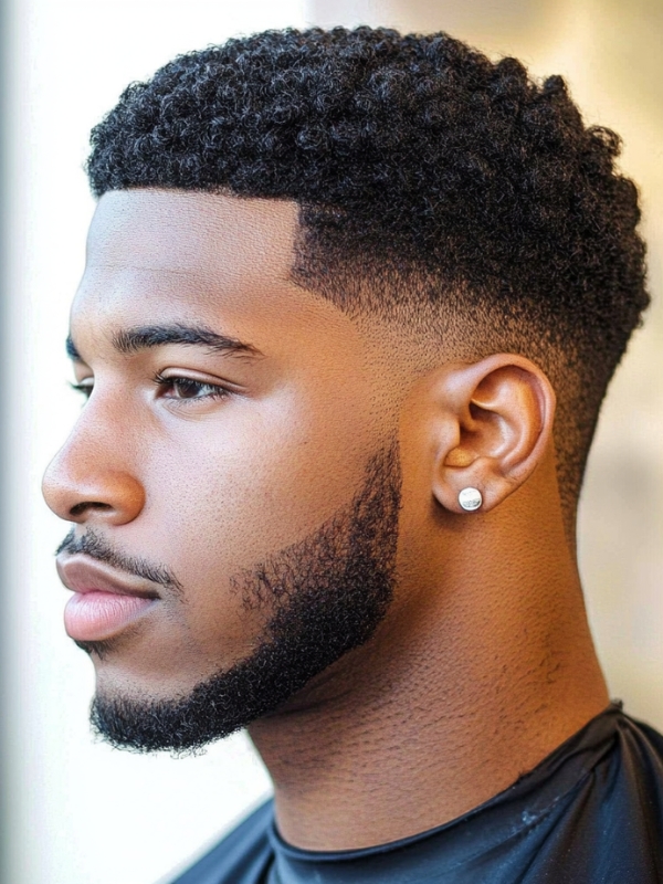 Low Taper Fade Stylish Afro