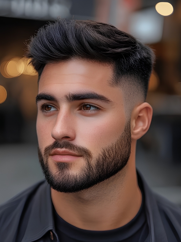 Mid Taper Fade with Beard