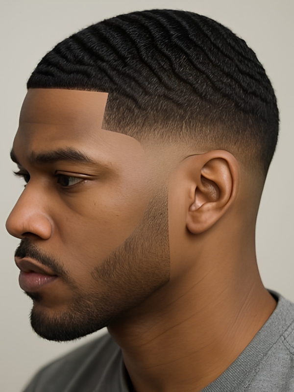 Mid Taper Fade with Waves