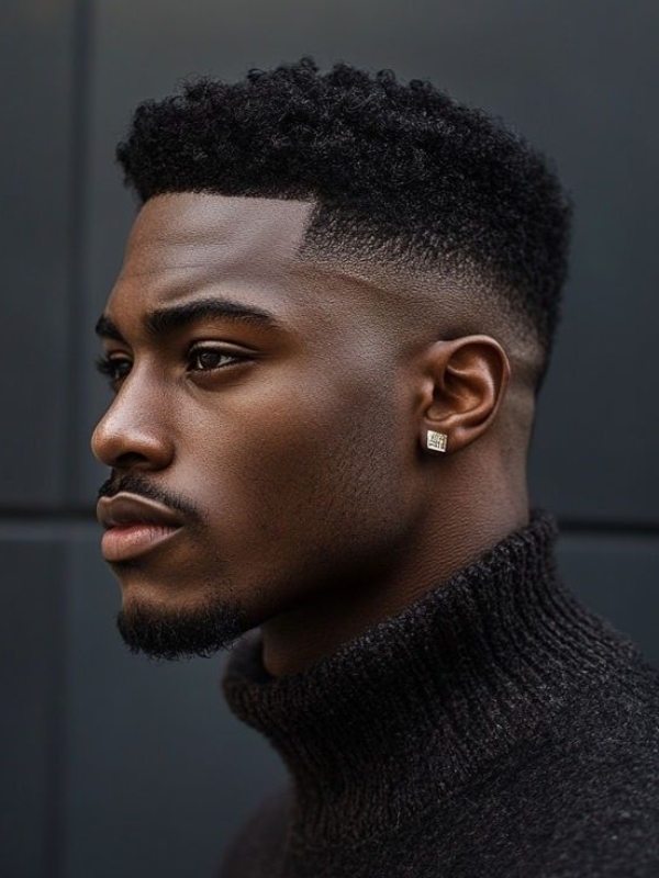 Mid taper fade haircut Black Men