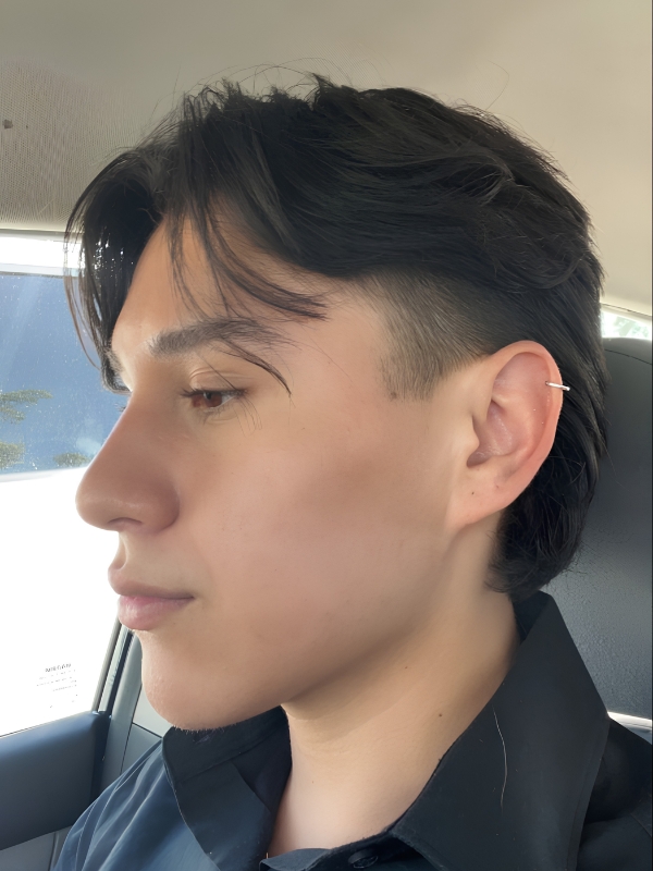 Middle-Part Drop Fade Mullet