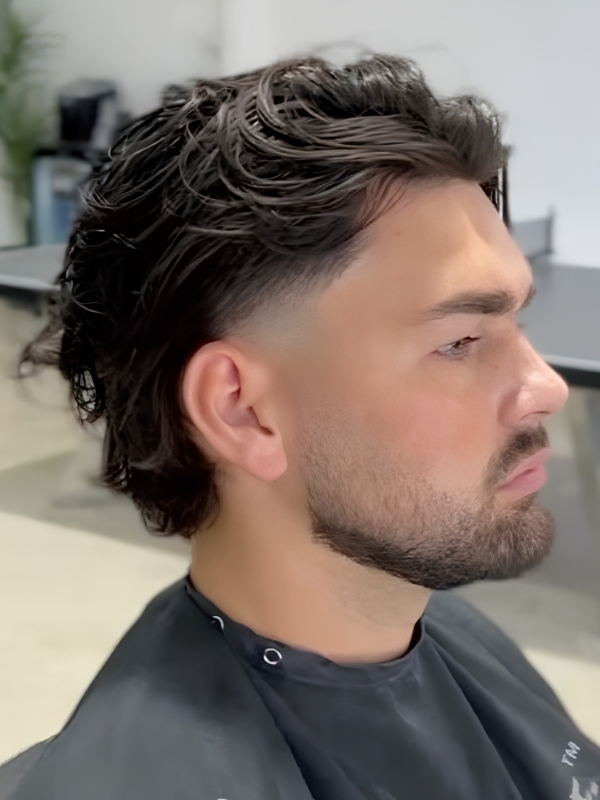 Middle-Part V-Back Mullet