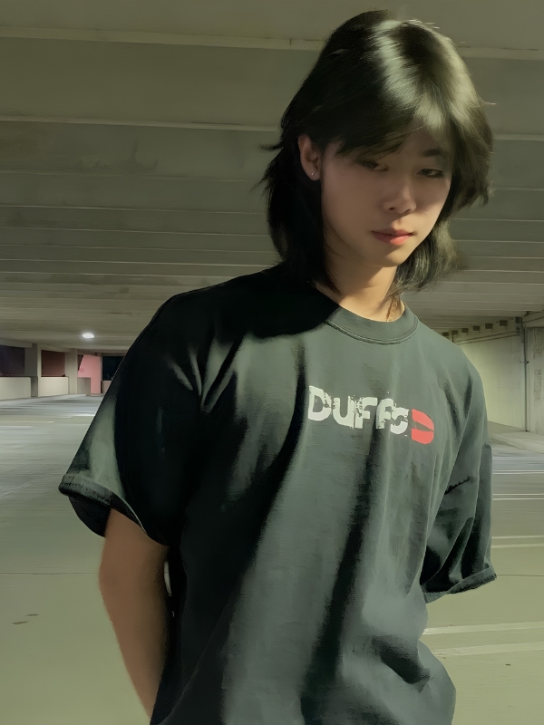 Middle part mullet Asian