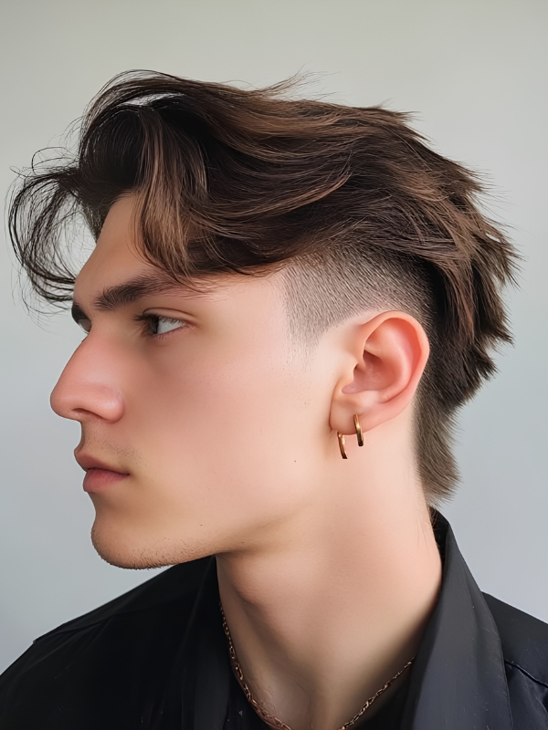 Middle part mullet fade