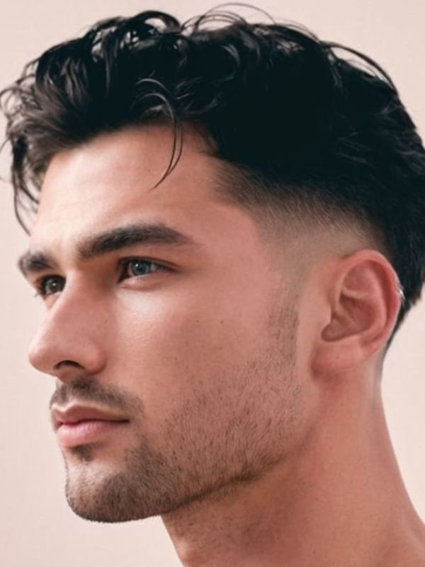 Modern Natural Wavy Burst Fade