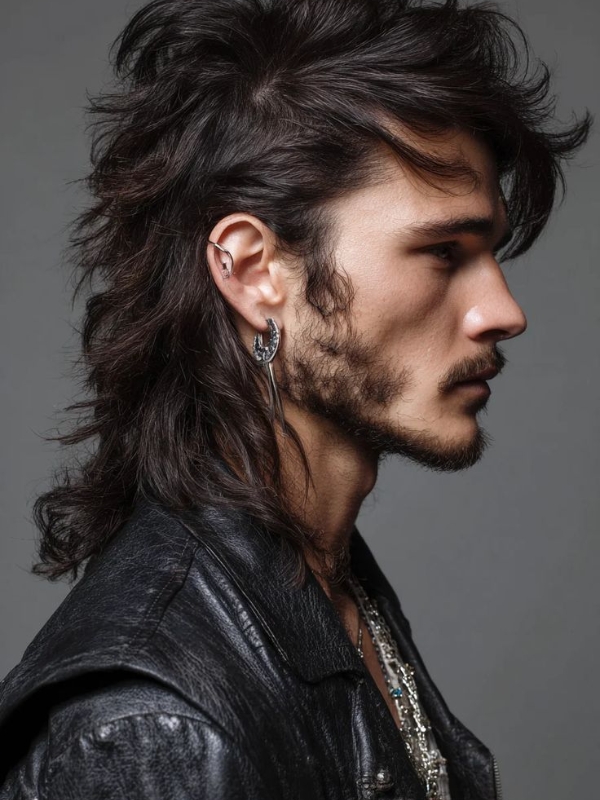 Modern shaggy mullet Men