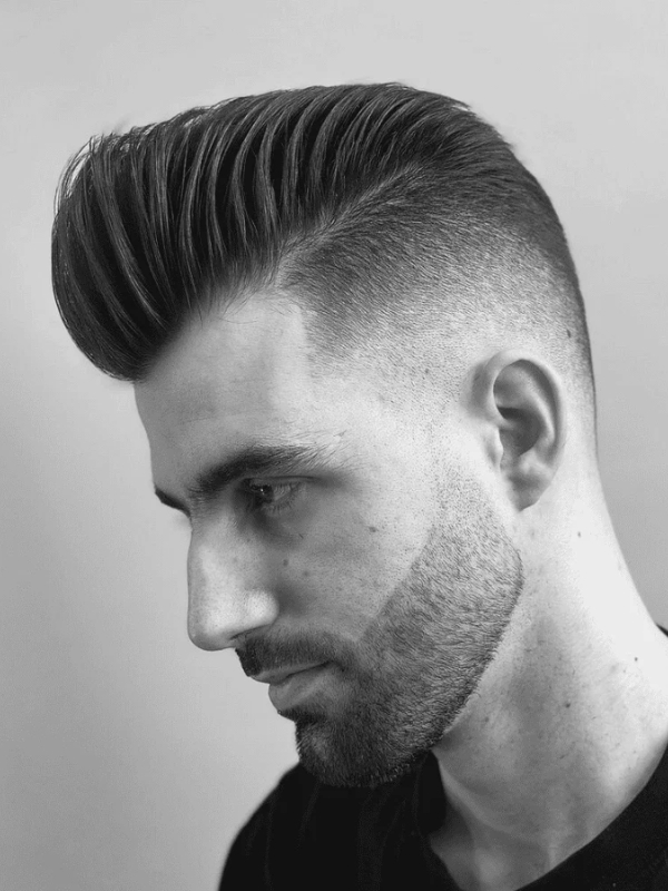 Pompadour Slick Back Burst Fade